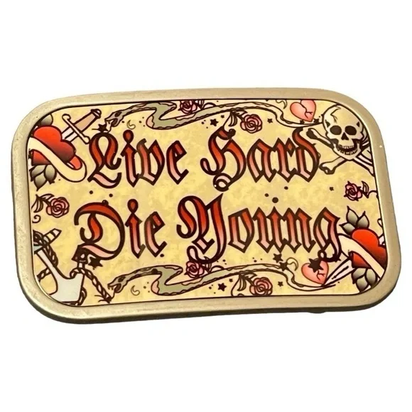BUCKLE DOWN Live Hard Die Young belt buckle - Picture 2 of 5